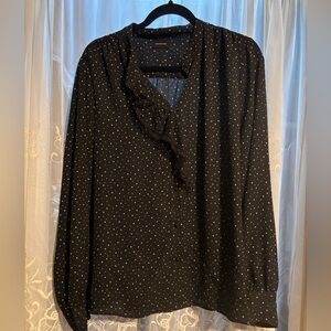 Who What Wear Black Blouse with Little Star Print.